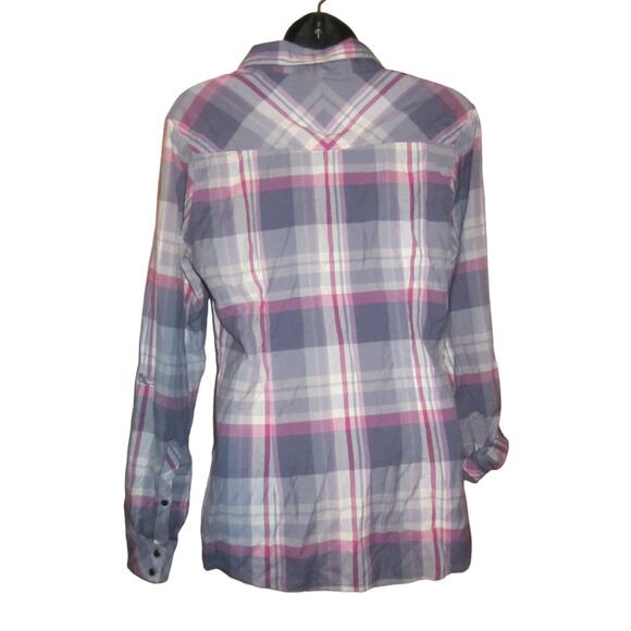 Outdoor Adventure Purple Pink Plaid Button-Up Shirt Ascend Size Small - Picture 6 of 6